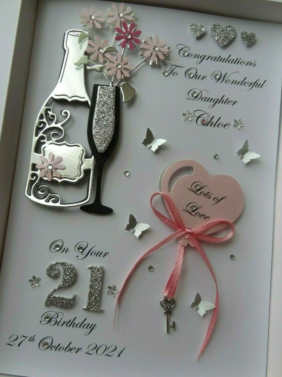 White Cotton Cards Handgefertigte Geburtstagskarte – „Wishing You A Wonderful Birthday Step-Daughter“, 16x16 Cm, Mit Glitzer