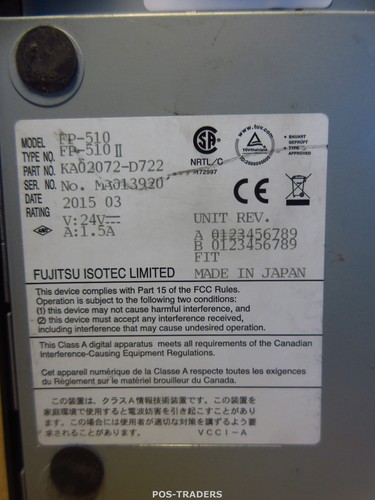 FUJITSU FP-510II USB Thermal 83mm Ticket POS Receipt Printer Black COVER BROKEN - Afbeelding 4 van 4