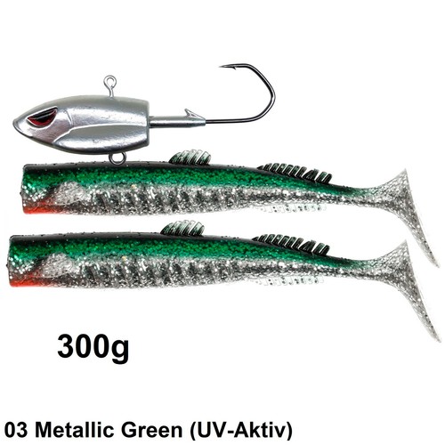 FLADEN Norwegen Meeresköder 200g bis 400g - 2x Gummifisch + Jigkopf Dorsch Köder - Bild 10 von 20