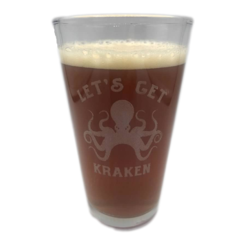 LET'S GET KRAKEN Octopus Beer Pint Glass Engraved Lets Get Clash of the Titans - Afbeelding 1 van 1