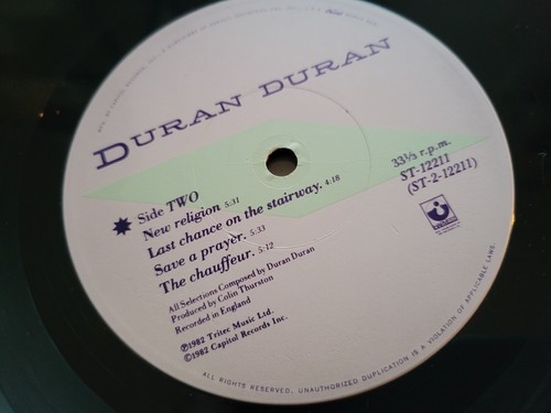 DURAN DURAN - Rio 1982 NEW WAVE SYNTH POP ROCK + inner sleeve EX/NM (Lp) - Imagen 7 de 7
