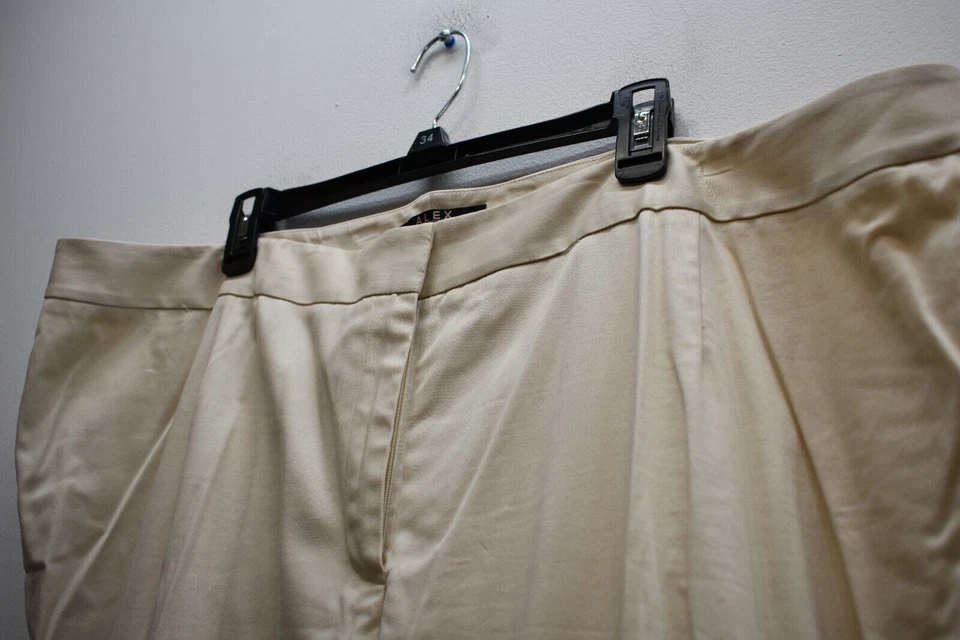 Alex Marie Mujer Off White Frente Plano Doblado Puño Carrera Vestido Pantalones Pantalones 24W Foto 4 de 4