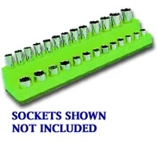 Mechanics Time Saver 725 1/4 in. Drive Magnetic Green Socket Holder 4-14mm
