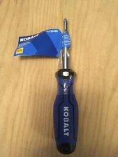 Kobalt 6 in 1 Multi-Bit Screwdriver Chrome Plated 67340 Blue Phillips and Flat