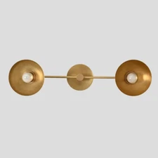 Vanity Light Flush Mount Brass Double Sconce Minimalistic Wall Lamp X-mass Gift