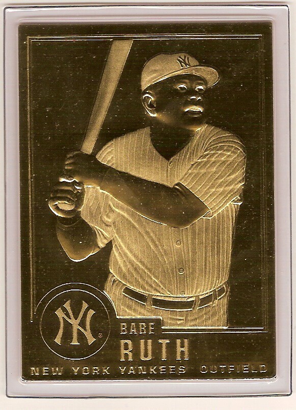 BABE RUTH 22kt Gold Danbury Mint Card - HOF