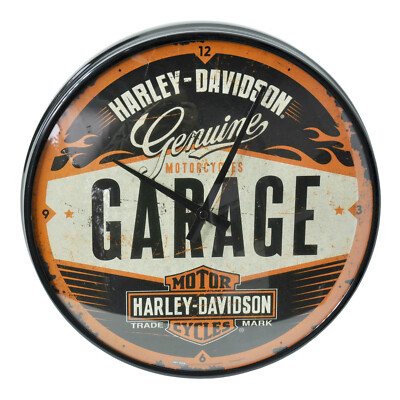 Harley Davidson Uhr  Logo Werkstatt & Garage Uhr Shop Emblem Merchandise  *011