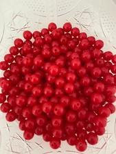 100 pcs 8mm Red Solid Acrylic Beads - For making jewelry- Craft - DIY 58
