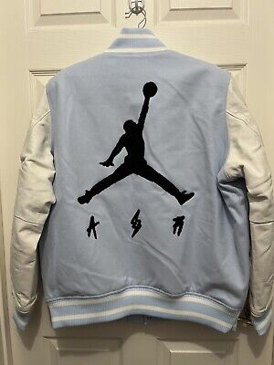 Jordan x J Balvin Varsity Jacket Leather Sleeve Snap Men Jordan x J Balvin Varsity Jacket Leather Sleeve Snap Men