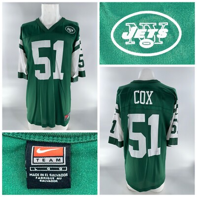 New York Jets Brian Cox Nike Jersey Men s L Green 100% Nylon YGI A5-70