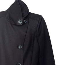 Icebreaker Black Merino Wool Mid-length Coat - Size Xs