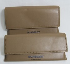 Burberry Brown Fold Magnetic Close Logo Eyeglass Sunglass Case 2 of Them EUC