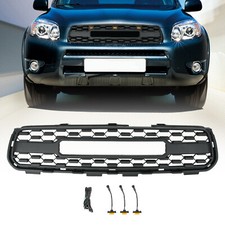 Black Front Bumper Grille Grill For 2006-2008 Toyota Rav4 Wled Lights Black Front Bumper Grille Grill For 2006-2008 Toyota Rav4 Wled Lights