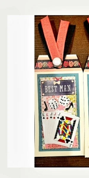 Página de álbum de recortes prefabricado cosido/juego de etiquetas cosidas: padrino y dama de honor Foto 2 de 3