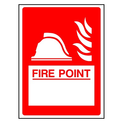Fire Point Here Schild oder Aufkleber | FEQP0010