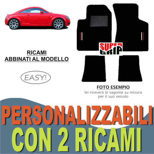 PER LANCIA MUSA TAPPETI AUTO SU MISURA MOQUETTE E FONDO IN GOMMA 2 RICAMI EASY