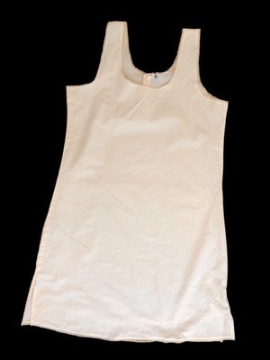 1960s Peach Cotton Lace Trimmed Nightgown Chemise Dress