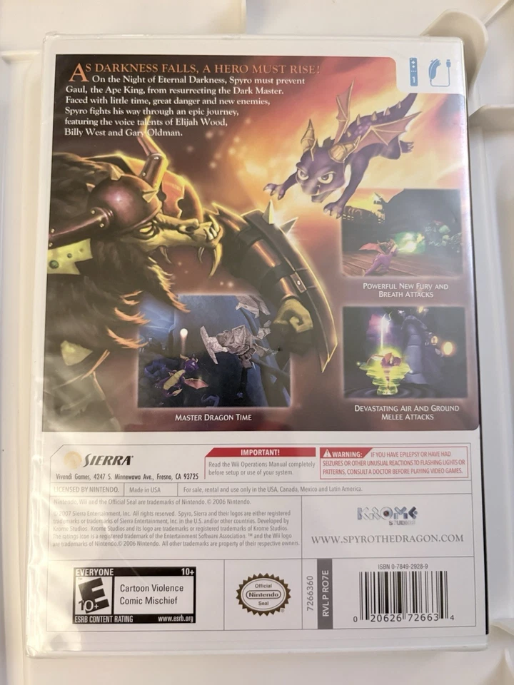 The Legend Of Spyro: The Eternal Night - Nintendo Wii - NUEVO PRECINTADO Foto 2 de 4