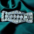 Buckle Rare Pivot Hinge Silver Tone Art Deco Brooch Mwca 1930s Paste Rhinestone
