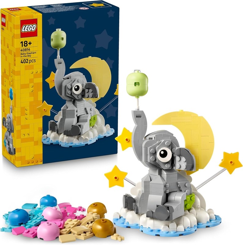 LEGO Baby Elephant in the Sky Building Set for Adults Model Kit w/Animal Figure
