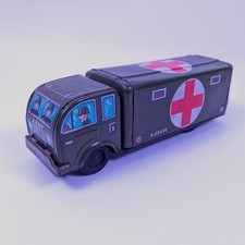 vintage Hayashi Seisaku Japan Friction Tin Army Red Cross AMBULANCE 1950's toy