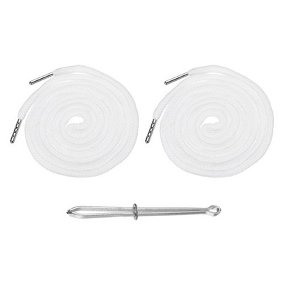 2 Pcs Hoodie Strings Drawstring Cords with Easy Threader (White)