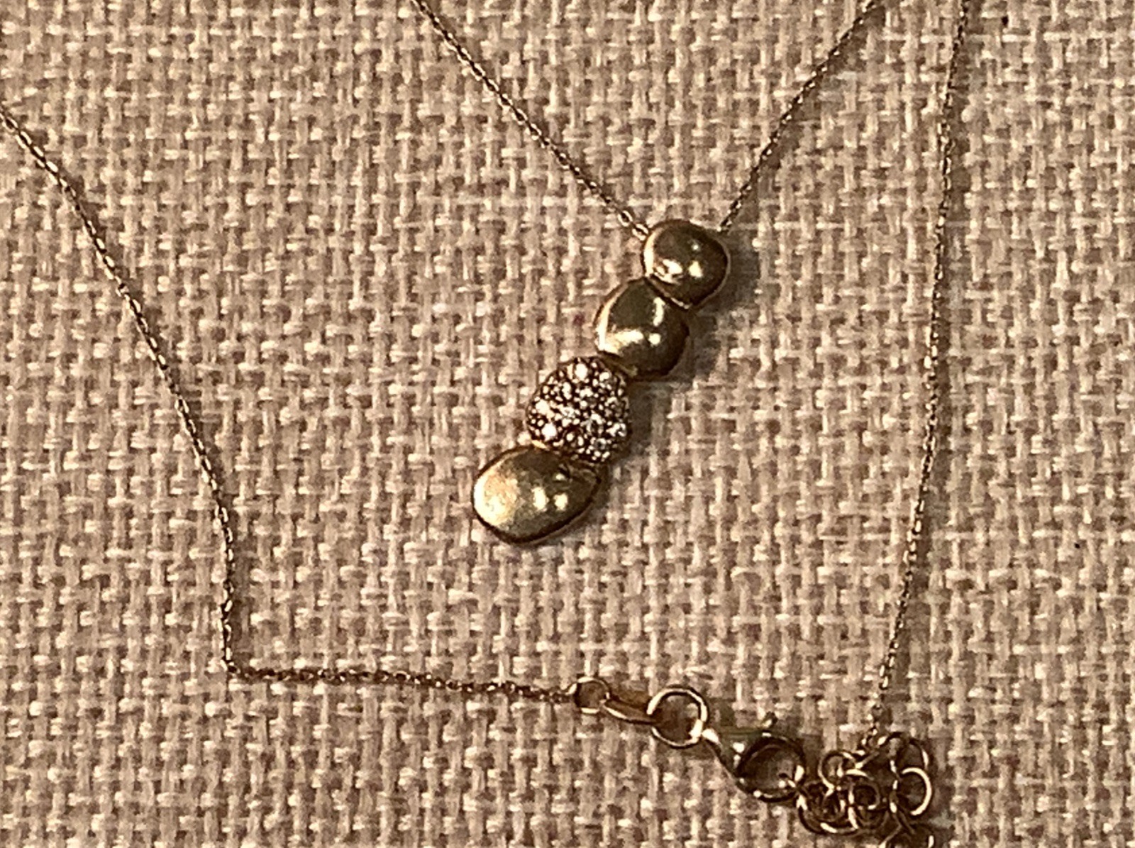 Silpada Gold Over Sterling Silver Pendant CZ Sparkles On 16-18” Chain Israel