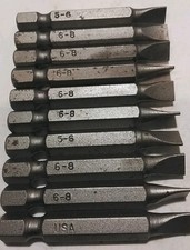 10pc 2" HEX ASSORTED SLOTTED DRIVER BIT SET USA     