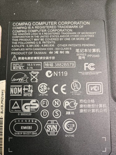 Vtg Compaq Armada M700 Laptop Intel Pentium III + Wireless Adapter Tested - Afbeelding 11 van 11