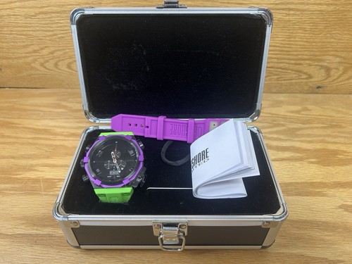 Offshore Limited Analog Chronograph Watch Green Pink Silicone Band Used