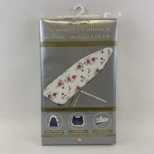 Vtg Better Home Cushioned Ironing Board Cover Pink Floral Roses New Sealed 54”