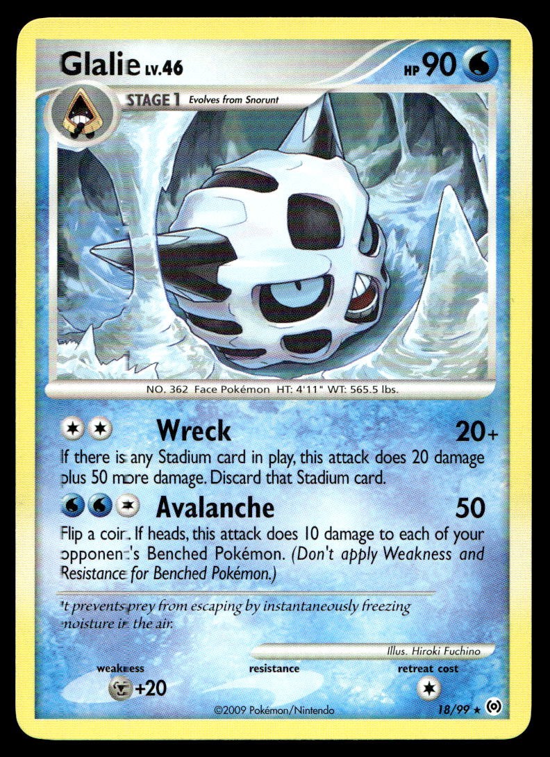 Glalie Arceus Rare 18/99 2009 Pokemon TCG
