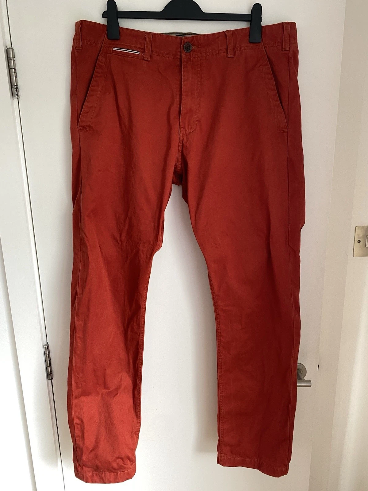 Timberland Stoneham Pantalone Chino Uomo W38 L32 Arancione Bruciato Cotone