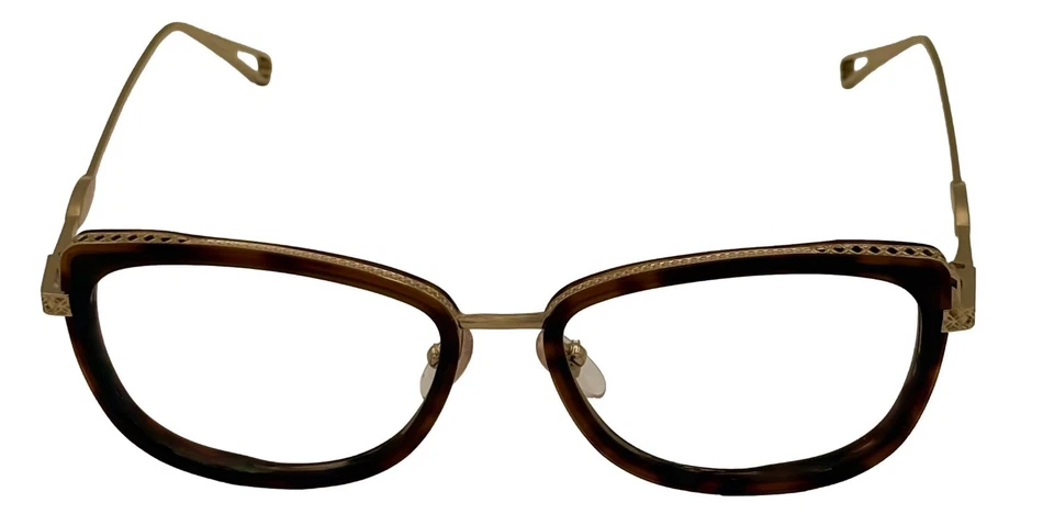 Marco de gafas para mujer Chopard cuadrado dorado tortuga titanio VCH256M 08FE53 mm Foto 2 de 4