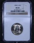1982-D Washington Quarter - 25c NGC MS66 - Nice Coin!