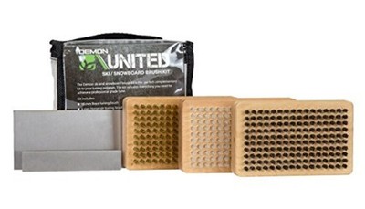  Ski/Snowboard Wax Brush Kit - Bonus Includes Metal Scraper and Edge File 