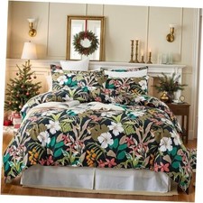 Duvet Cover Size Floral Bedding Set  Red Flower Printed Comforter Full Black