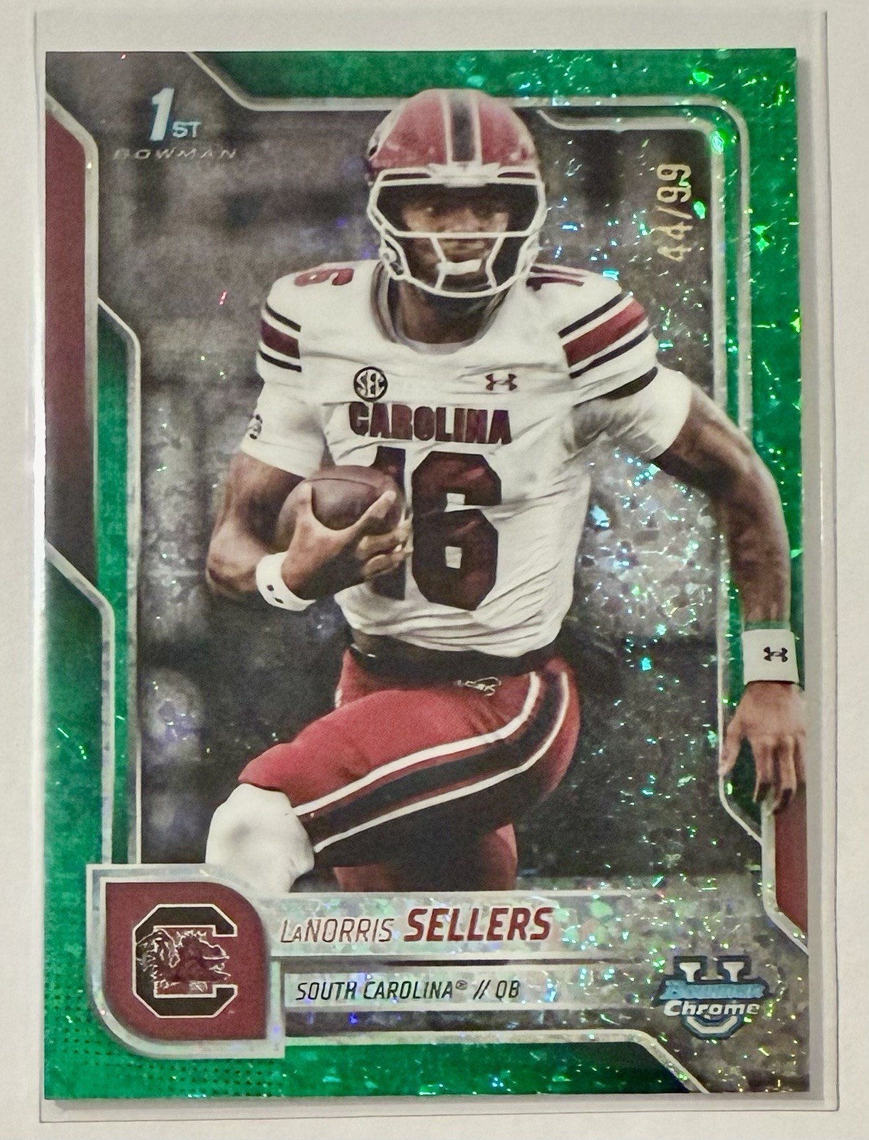 Lanorris Sellers 2025 Bowman U Chrome 1st Green Mini Diamond Refractor 44/99 USC