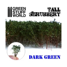 Green Stuff World Terrain Tall Shrubbery - Dark Green New