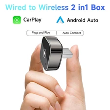 2-in-1 Wireless CarPlay Android Auto Adapter AI Smart Box for Cars