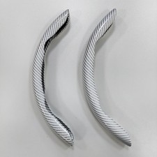 White Carbon Fiber Look Steering Wheel Protector 38cm Snug Fit Non-slip Pair
