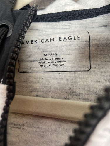 American Eagle Flex Mens Full Zip Up Hoodie Jacket Sz M Grey, Zip Pockets Comfy - Picture 3 of 16