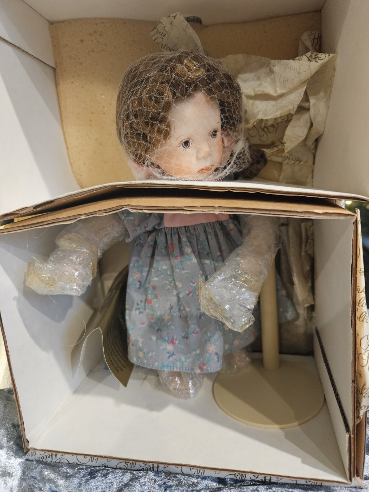 Poupée Franklin Heirloom Dolls Par Sylvia Natterer - Vintage Porcelaine 25cm