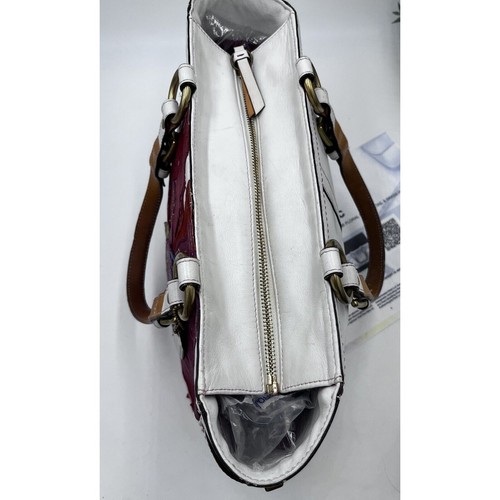 Borsa Coach 9244 edizione limitata Poppy Peace Gallery bianca con applicazioni floreali in pelle COA - Foto 10 di 20