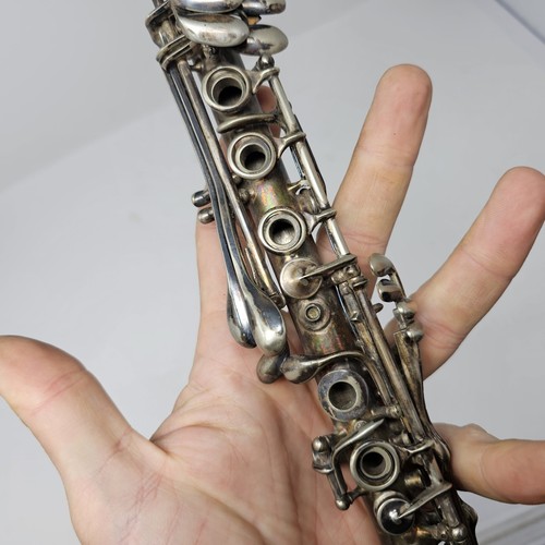 Vintage H. Bettoney Boston Silva-Bet Silver Metal Clarinet B Flat - SOLD AS IS - Picture 9 of 17