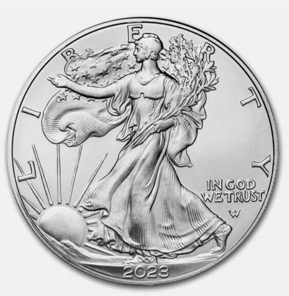 Серебряная монета $1 американский орел 2023 1 унция чистота 999 BU - Изображение 3 из 3