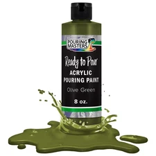 Pouring Masters Olive Green 8-Ounce Bottle Water-Based Acrylic Pouring Paint