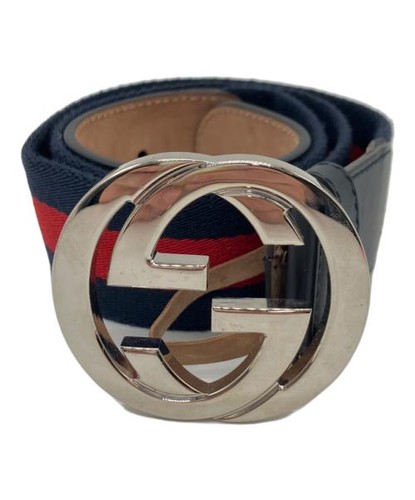 GUCCI                    Interlocking G buckled belt navy 411924