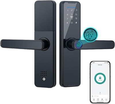 Smart Fingerabdruck Türschloss App Tastatur Griff links rechts Bluetooth UK schlüssellos!!