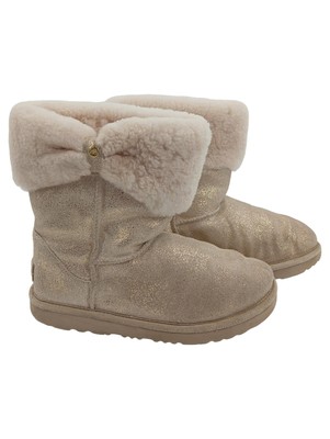 UGG Schneestiefel Mädchen Gr. 36 Beige Glitzer Fellbesatz Winter Boots